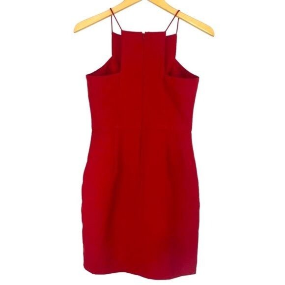MINUET Halter Neck Party Night Out Mini LRD Little Red Dress Size Small - Picture 2 of 7
